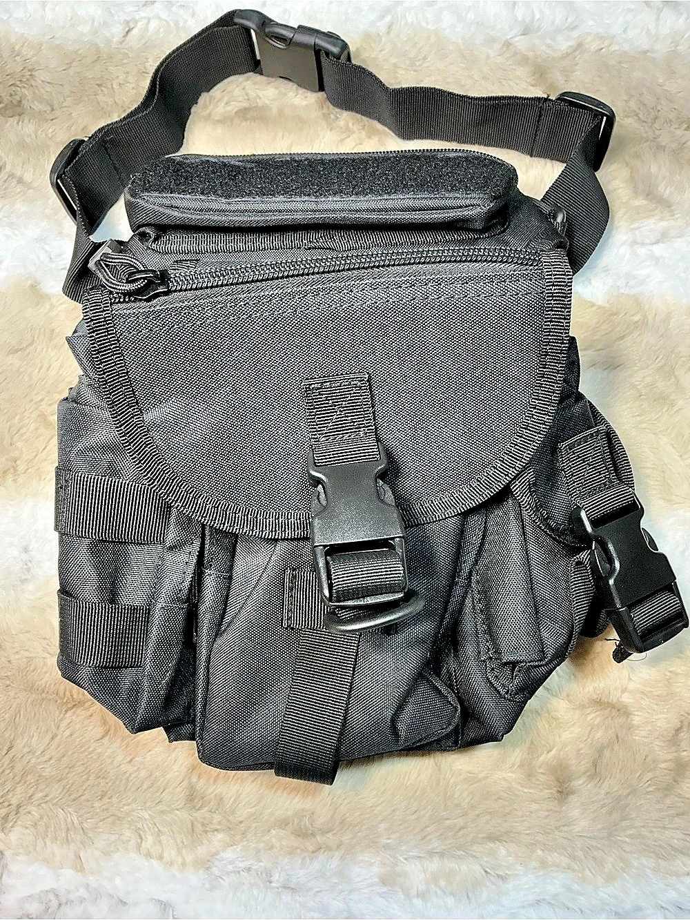Black Tactical Drop Leg Bag Waist Pack MOLLE Utility Pouch Hiking Fishing